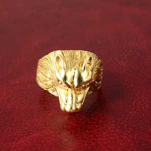 Nouvelle Arrivée : Bague Gothique Loup Punk en Laiton pour Hommes, Plaqué Or 18 carats, Bijou Massif à Motif Animal Gothique pour Vente en Gros/OEM/ODM - Product Image 5