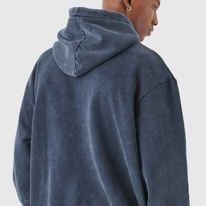 Men Acid Wash Pullover Hoodies Wholesale Vintage Cotton Fleece Jogging Sportswear Light <b>Weight</b> Acid Wash Hoodie For Men - Product Image 4