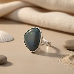 Geometric Rhodium-Plated 925 Silver Gemstone Elegant <b>Dainty</b> Fine Jewelry Statement <b>Ring</b> for Women's Gift - Product Image 1