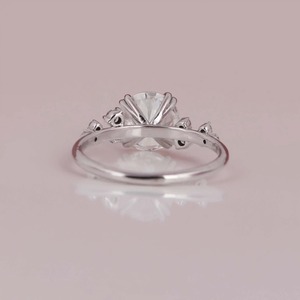 Anillo de propuesta de diseño Floral de moda 14KT chapado en oro sólido con corte redondo diamante cultivado en laboratorio IGI certificado anillo de lujo para mujer - Product Image 3