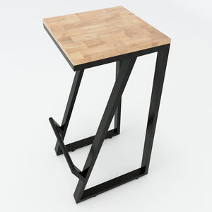 SFBR003 เก้าอี้บาร์สไตล์อินดัสเทรียลขาเหล็กทรงเฉียงไม่มีพนักพิง - Product Image 1