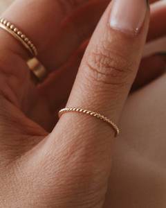 Anillo minimalista de Plata de Ley 925 para boda/Fiesta, banda trenzada, aniversario lleno de oro/regalo de cumpleaños para mujer, plata fina - Product Image 3