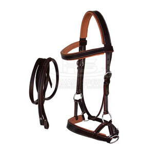 Brida ligera de caballo de cuero con forma anatómica con forro suave y brida de caballo con frente ondulada - Product Image 1
