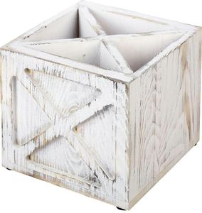 Soporte para cubiertos de madera de 4 compartimentos más vendido, organizador de encimera de cocina con restos de cuchara, Material metálico - Product Image 5