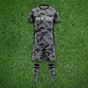 Conjunto de Uniforme de Fútbol para Hombre MA-ATTIERA, Gris Camuflaje, Impresión por Sublimación, Poliéster Transpirable, Ropa Deportiva para Adultos - Product Image 6
