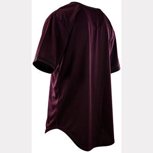 Maillots de baseball noirs brodés avec logo personnalisé, bordure rose, rayures fines, taille grande pour hommes - Product Image 5
