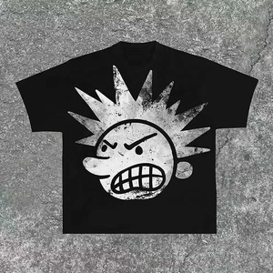 Ropa de calle de alta calidad gráfico personalizado lavado ácido de gran tamaño pesado desgastado o textura Vintage dist 350gsm camiseta hombres - Product Image 2