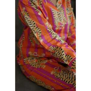 Conjunto de Pijama Casual de Verano para Mujer Tiger Snooze, Tejido Suave, Cintura Elástica, Cierre con Botones y Cordón Ajustable, Logotipo Personalizable, Ropa de Dormir para el Hogar - Product Image 2