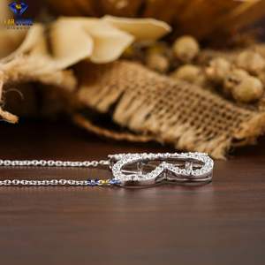 0.801 TDW Colgante de diamante de corte redondo con cadena 925 Plata Diamante no certificado Cvd/Hpht Diamante Piedra de laboratorio - Product Image 3