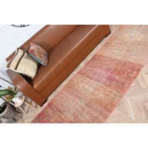 พรมตุรกี 3x9.1 ฟุต (91x277 ซม.) สีแดงลายอิคัต พรมวินเทจ - Product Image 3