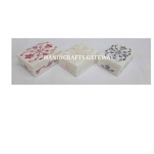 Dernières nacre naturelle incrustation de travail Design unique marbre blanc vadrouille boîtes à bijoux de forme rectangulaire pour la décoration de la maison - Product Image 2