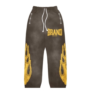 Fabricante personalizado de peso pesado de gran tamaño hombre Sun Faded Vintage Track Sweat Pant ácido lavado para hombre Pantalones de chándal holgados - Product Image 4