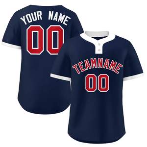Maillot de baseball personnalisé de haute qualité à deux boutons uniforme vêtements de sport respirants avec design imprimé de logo personnalisé ensembles grande taille - Product Image 1
