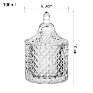 Hot Bán Sang Trọng Thủy Tinh Trong Suốt Lưu Trữ Hộp Kim Cương Mô Hình Thẳng Thủy Tinh Kẹo/Jar Với Gia Vị Container Nắp Cho Thực Phẩm Sử Dụng - Product Image 6