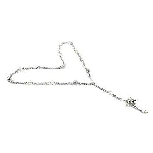 Collier en argent 925, chaîne en forme de serpent Figaro, chaîne en forme de corde, or pour femmes, style religieux, pendentif en perle, cadeau religieux à la mode - Product Image 1