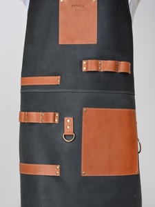 Waterproof and Heatproof Cow Grain <b>Leather</b> Sleeveless <b>Apron</b> for Barbeque and Other Indoor Activities Manufactured in Factory - Product Image 2