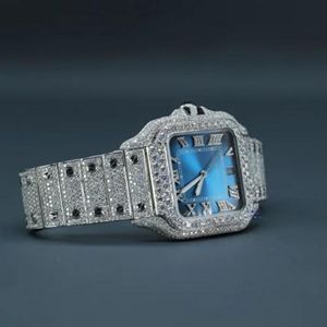 Mejor venta Unisex Iced out Moissanite Watch Auto Fecha Característica Reloj de diamantes incoloro de alta calidad a precio mayorista - Product Image 2