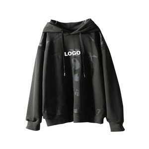 เสื้อสเวตเตอร์ขนแกะปักโลโก้ได้ตามต้องการมีฮู้ดขนาดใหญ่พิเศษสำหรับผู้ชาย - Product Image 1