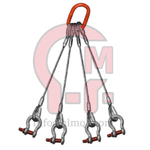 HLMファクトファクトダイレクトスチールワイヤーロープスリング2 4脚ケーブルシャックルとスリングフック付きオフショアコンテナスチールワイヤーロープスリング - Product Image 5