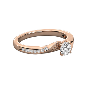 14K Gold Solitaire Ring for Ladies with Lab Grown Diamond - Product Image 3