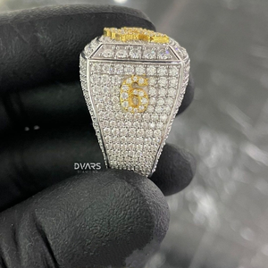 Anillo Personalizable de Plata de Ley 925 con Incrustaciones de Moissanita, Estilo Hip Hop, para Bodas, Fiestas o Regalos, Unisex - Product Image 4