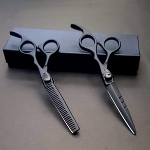 กรรไกรเล็มผมสีดำกรรไกรตัดผมสำหรับมืออาชีพมือซ้ายขวา - Product Image 1