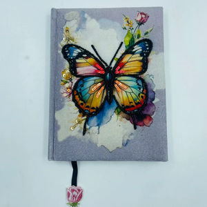 YASHVI EXPORTS Diario de Lujo con Cubierta de Terciopelo Hecha a Mano, Diseño de Mariposa, Bordado a Mano, Colores Personalizables - Product Image 1