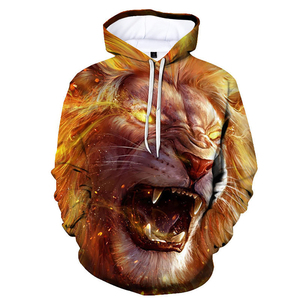 Hodddies Áo chui đầu ngoại cỡ Áo Hoodie Áo Hoodie Áo Nỉ Áo trùm đầu đồ họa thời trang Starlight Lion 3D in Áo Hoodie thường ngày dài tay cho nam - Product Image 2