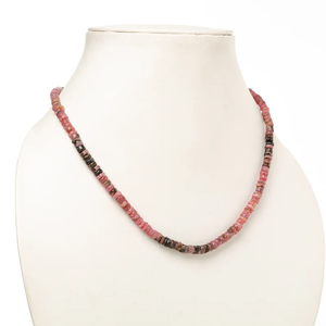 สร้อยคอลูกปัดทัวร์มาลีนสีชมพู heishi - Product Image 3