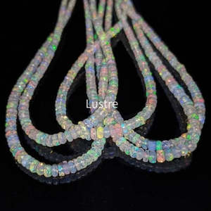 Opale de feu éthiopienne 100% naturelle, perle facettée en forme de rondelle, cristal brillant et éclatant en vrac, provenant d'Éthiopie - Product Image 2