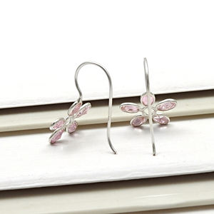 Ensemble de lunette pendante en zircon cubique rose cerceaux en argent Sterling 925 bijoux de déclaration Design à la mode boucles d'oreilles pendantes pour elle - Product Image 2