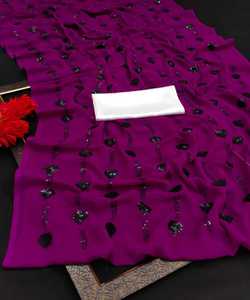 Sari en soie pour fête de mariage indienne, design moderne et tendance, prix de gros bas - Product Image 1