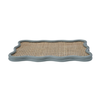 Plateau en rotin tissé artisanal plateau de canne peint au pastel parfait pour les présentoirs de table basse et la décoration d'intérieur élégante en gros du Vietnam