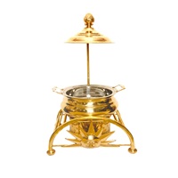 Nouvel Arrivage Réchaud de Buffet en Laiton à Chauffage Radiant, Capacité 200L, Design Martelé, pour Service de Buffet et Maintien au Chaud des Aliments