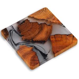 Decorative Designer Wooden Resin Handcrafted Bohemian Style Eco-Friendly Round <b>Coaster</b> <b>for</b> Table Protection Hot/Cold <b>Drinks</b> - Product Image 3