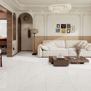 Azulejos de cerámica de mármol blanco de 800x800mm superventas, acabado brillante para paredes interiores modernas y elegantes para centros comerciales de villas - Product Image 2