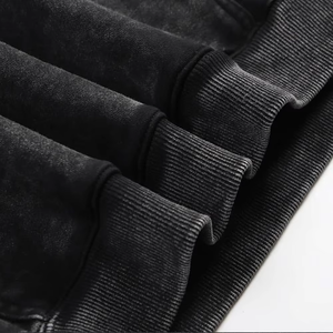 Sweat-shirt streetwear personnalisé avec logo, couleur délavée, vintage, effet délavé à l'acide, broderie personnalisée, patchwork, patchs pour hommes, sweat-shirt 2026 - Product Image 6