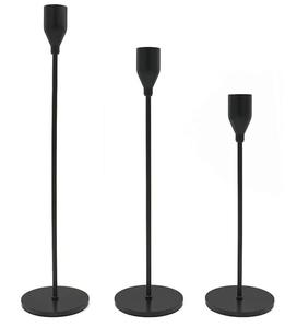 Juego de candelabro de metal dorado reutilizable personalizado al por mayor de 3 soportes cónicos de hierro decoración de boda y hogar - Product Image 1