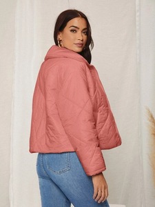 Veste d'hiver bouffante pour femmes de haute qualité respirante chaude Logo personnalisé motif solide tissé fermeture à glissière prix de gros pas cher - Product Image 6