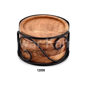 Set of 4 Pcs Hammered Copper Coasters 5mm Thick Eco-Friendly Modern Luxury - Product Image 1