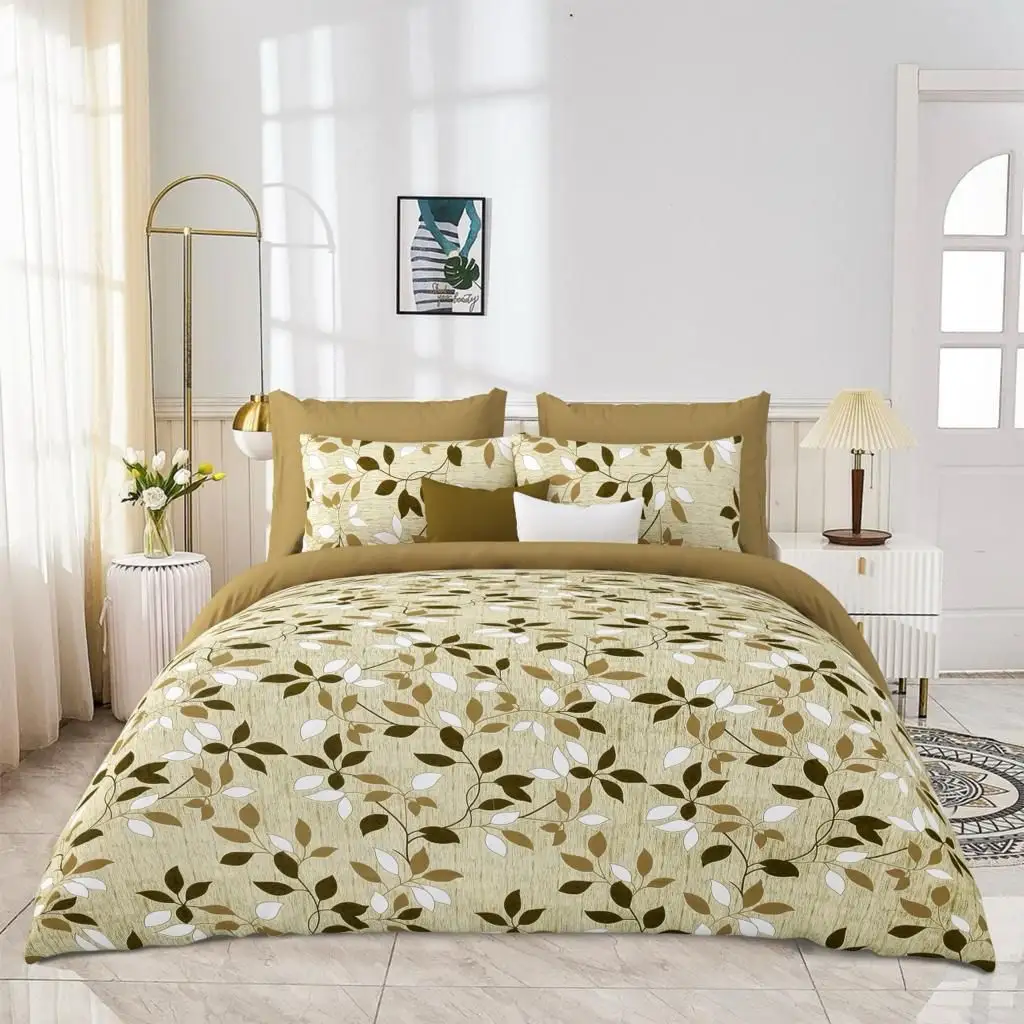 100% Cotton Floral Printed Double Bedsheets High Quality home bed sheet bedding set sheet set for hotel