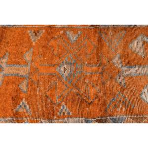 Alfombra Vintage, Alfombra Turca de 2.8x9.8 pies, Alfombra Marroquí de Lana Naranja y Gris - Product Image 5