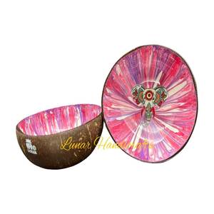 ชามกะลามะพร้าวทรงกลมเคลือบแลคเกอร์ธรรมชาติทำด้วยมือมีลวดลายสีชั้นดีจากเวียดนาม - Product Image 6