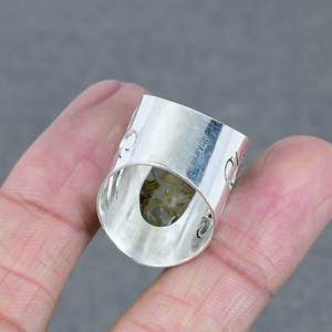 แหวนแต่งงานชุบเงินทำด้วยมือทำจากทองเหลืองพลอยควอตซ์ธรรมชาติเครื่องประดับแฟชั่นดีไซน์สุดฮิต - Product Image 4