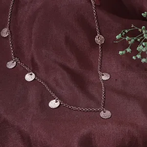 Collier chaîne à disque plaqué or rose délicat, chaînes fines exquises pour femmes, cadeau de bijoux - Product Image 3