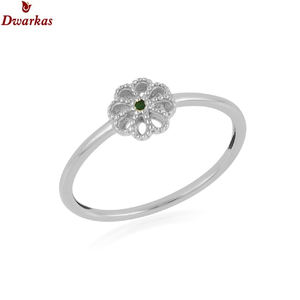 แหวนรูปดอกไม้วินเทจของผู้ชายผู้หญิง95% เงินสเตอร์ลิงด้วยหินบุษราคัมสีขาวสำหรับของขวัญแต่งงาน925วัสดุหลักเงิน - Product Image 3