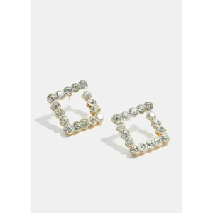 Orecchini Pendenti Quadrati Placcati Oro Trendy A3shop, Gioielli Cristiani in Lega con Zirconi, Perle e Diamanti per Feste - Product Image 1