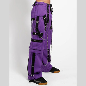 Pantalones Góticos Morados de Algodón para Hombre, Pantalones Góticos de Moda Convertibles para Hombre 2026 - Product Image 2