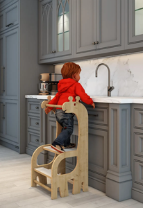 Wooden <b>Learning</b> <b>Tower</b> for Toddlers <b>Montessori</b> Helper Stool Safe MDF Toddler Kitchen <b>Tower</b> - Product Image 5