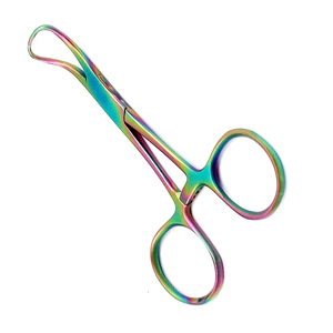 Pinzas profesionales para toallas Backhaus con revestimiento de Color arcoíris, pinzas quirúrgicas manuales de acero inoxidable, reutilizables, certificadas por la CE, personalizadas - Product Image 1